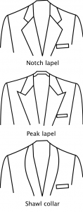 Three lapel types